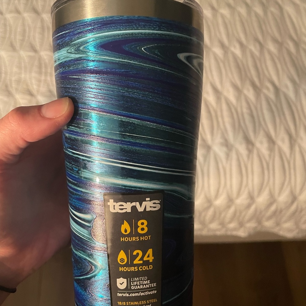 Tervis Aqua Agate Insulated Tumbler, 20oz Legacy, Stainless Steel